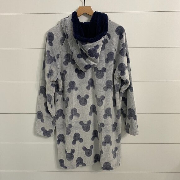 Disney Mickey Mouse Hooded Fleece Gown Pajama PJ's Sleep Shirt, Size Large - Picture 4 of 9